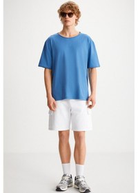 Resim Grimelange LIONEL Erkek Kargo Cepli Beli Lastikli Comfort Fit Beyaz Şort 