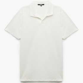 Resim Koton Regular Fit Kısa Kollu Pike Kumaş Pamuklu Polo Yaka Tişört Ekru 6wam10027mk Ekru 