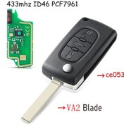 Resim Peugeot 207 307 Id46 Ce0536 Ce0523 İçin Filp Uzaktan Araba Anahtarı 433mhz 0037 