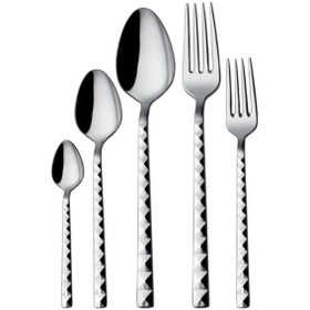 Resim Hira Piramit 90 Parça Saten Mat Yemek Çatal Kaşık Bıçak Takımı 