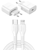 Resim DUHOCK 20w Iphone Se 2020 Usb-c Hızlı Şarj Cihazı Başlık Adaptör Ve 20w Lightning Hızlı Şarj Kablosu 1mt 