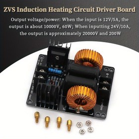Resim 1000W 20A ZVS Düşük Voltajlı İndüksiyon Isıtma Pano Bobini Marx Jeneratörü İndüksiyon Isıtma Güç Modülü Flyback Sürücü Isıtıcı 