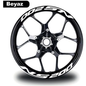 Resim Bajaj Pulsar Ns 200 Yazılı 8 Li Jant İçi Yazı Sticker Beyaz 