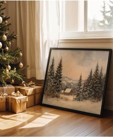 Resim Çerçevesiz Poster Çamlar Arasında Sessiz Bir Köşe 