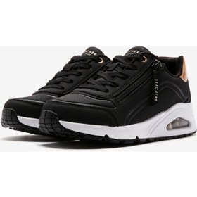 Resim Skechers Uno Gen1 - Zip And Stride Büyük Kız Çocuk Siyah Sneakers 310554l Bkrg Siyah 