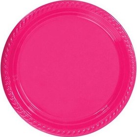 Resim Fuşya Plastik Tabak 22 Cm 25 Adet 