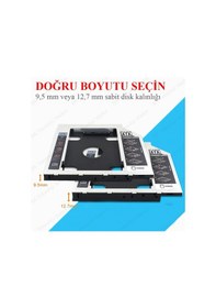 Resim 9.5Mm Sata 3.0 2.5 İnch Notebook Hdd Ssd Caddy Kızak Kutu 