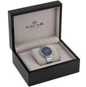 Resim Nacar SAFİR CAM KLASİK GÜMÜŞ ERKEK KOL SAATİ NC34-29B685-ALSM 