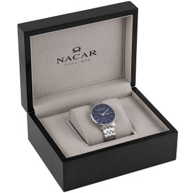 Resim Nacar SAFİR CAM KLASİK GÜMÜŞ ERKEK KOL SAATİ NC34-29B685-ALSM 
