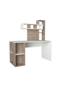 Resim Dekorister Coral Kitaplıklı Çalışma Masası Beyaz-Cordoba 