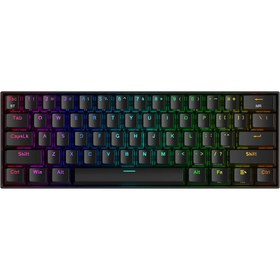 Resim Redragon K530 Pro Draconic Türkçe Q 60% Kompakt Kablosuz - Bluetooth 2.4g Brown Switch Mekanik Siyah Klavye 
