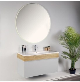 Resim Kobos Harmony 100 Cm Banyo Dolabı Seti Bianco + Meguro Beyaz 