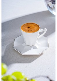 Resim Acar Lilla 12 Parça 6 Kişilik Kahve Fincan Takımı - 90 Ml Beyaz 