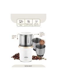 Resim Scm-9037 3 Hazneli Çok Amaçlı Öğütücü Kahve & Baharat Beyaz Gold Beyaz 