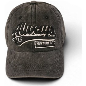 Resim Hedea Unisex Vintage Eskitme Beyzbol Şapkası Always Nakışlı Ayarlanabilir Siyah Pamuklu Cap 