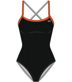 Resim Tyr Durafast Elite Kadın Trinityfit Mayo - Hexa Siyah - Turuncu 