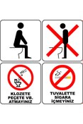 Resim Burada Medikal ve Reklam Wc Lavabo Tuvalet Yönlendirme Etiket Sticker Yapıştırma 15x15 cm 