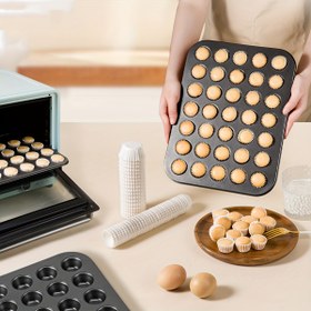 Resim Ev Kullanımı İçin 12/24/35/48'li Mini Kek Kalıbı ve Cupcake Pişirme Tavası 