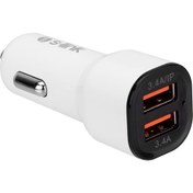 Resim S-Link SL-EC30T Type-C Kablolu 3.4A 2 USB Beyaz Araç Şarj Cihazı 