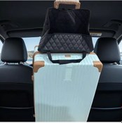 Resim Chuangyinshop Premium Faux Leather Sırt Koltuğu Organizer Black- W99 Çok Katlı Tepsi Pratik Seyahat Çantası 