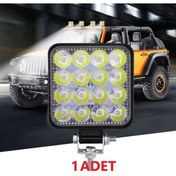 Resim OptaPro 16 Led Kare Off Road Araç Kamyon Tekne Traktör Projektör Jeep Suv Sis Lambası 