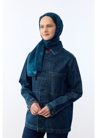 Resim Mirsoy Scarf Mirayze Etnik Desen Şal Turkuaz 