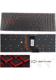 Resim Acer Nitro 5 An515-51-50sr, An515-51-51kk Uyumlu Klavye Kırmızı Tuş Takımı Led Işıklı Tuş Seti Türkç 