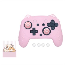 Resim Eckooing Nintendo Switch Için 2 Pro Cat Paw Controller Cilt Tutuşları Set Kayma Önleyici Ter Geçirmez Sıkı Uyum Kolay Kurulum (Yurt Dışından) 