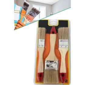 Resim Leaf Shop Real Özs OZS-10149 Kestirme Fırça Set 3 Lü Boya Fırça Seti 1410 