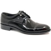 Resim Berlino 651-09-17 Bağcıklı Hakiki Deri Neolit Erkek Klasik Ayakkabı Siyah 