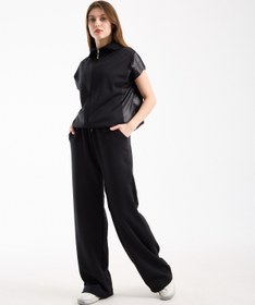 Resim winmoda Modal Oversize Eşofman Takımı Dik Yaka Tam Fermuarlı Yan Jesica Garnili Salaş Takım 