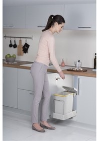 Resim Pelikan 21600 Raylı Dolap İçi Çöp Kovası Açık Gri 16+1 Lt 