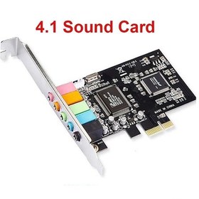 Resim Pcı-e 1x 4.1 5.1 Bilgisayar İçin Ses Kartı 3d Stereo Pcıe Ses Uzatın Oyun Müzik 4.1 Sound Card 