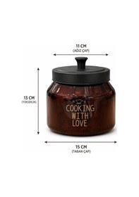 Resim Morponi Metal Kapaklı Cam Çok Amaçlı Erzak Kavanozu Amber 1500 Ml 1,5 Lt 