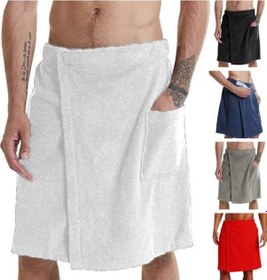 Resim Lacivert Erkekler Bornoz Banyo Havlusu Ayarlanabilir Elastik Bel Gecelik Gecelik Cep Açık Spor Yüzme Spor Salonu Spa Havlusu Lacivert 