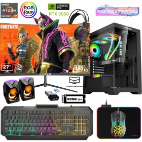 Resim Xaser XSR858 Ryzen 7 5700X 16GB Ram 512GB M.2 Nvme SSD 6gb RTX3050 27"curved 180Hz Sıvı Soğutma Oyun Bilgisayarı 