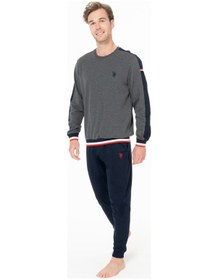 Resim U.S. Polo Assn. Erkek Kışlık Lisanslı Uzun Kol Pijama Takım 18931 Antrasit Melanj 