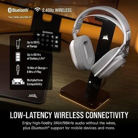 Resim Corsair HS80 MAX Bluetooth'lu Kablosuz Çok Platformlu Oyun Kulaklığı - Dolby Atmos - Yayın Kalitesinde Mikrofon - iCUE Uyumlu - PC, Mac, PS5, PS4, Mobil - Beyaz 