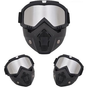 Resim Novahub Motosiklet Gözlüğü Maskesi - Rüzgar Geçirmez, Çıkarılabilir, Gümüş Renk 