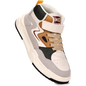 Resim Kiko Kids Hayka-3 Cırtlı Erkek Çocuk Spor Ayakkabı Krem - Haki Krem - Haki 