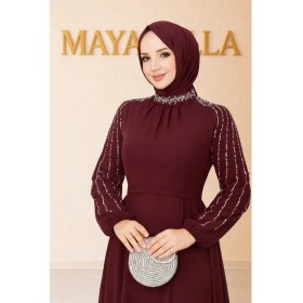 Resim MayaBella Maya Bella Kolları Işlemeli Tesettür Abiye 