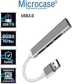 Resim Microcase Slim Kasa 3.0 4 Port Usb Girişli Usb Çoğaltıcı 4 USB Girişli Alüminyum Çoklayıcı AL3789 