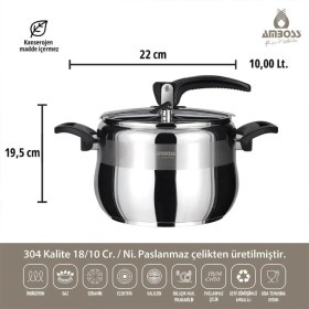 Resim AMBOSS AMBER 10 L MANUEL DÜDÜKLÜ TENCERE 