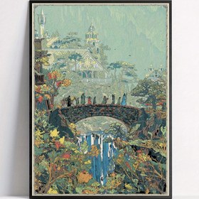 Resim Mistik Elf Manzaralı Tuval Poster - Fantastik Arkadaşlık Sanat Baskısı, Çerçevesiz Oturma Odası ve Yatak Odası Duvar Dekoru, Vintage Modern Tarz 