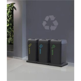 Resim Renkli 40 Litre Tekerlekli Geri Dönüşüm Kutusu, Çevre Dostu ve Şık Tasarım 