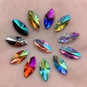 Resim 50 adet Renkli AB At Gözü Taşları 7x14mm - Düz Arka Akrilik Kristal Aplikeler, Elbise & El Sanatları Süslemeleri için Sıcak Düzenleme Gerektirmeyen Strass 