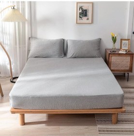 Resim Gri Pamuklu Battal Boy Lastikli Çarşaf Takımı 180x200 Gri 