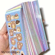 Resim 50/100/200 Sevimli Karikatür Sticker Paketi - Açık Renk Guka Çıkartmaları, Y2K Tarzı, Parlak Yüzey, Kendinden Yapışkanlı DIY El İşleri, Günlükler ve Parti Süslemeleri için Uygun - Ödül ve Motivasyon Temalı Çeşitli Tasarımlar 