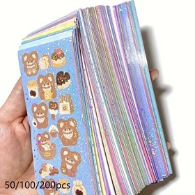 Resim 50/100/200 Sevimli Karikatür Sticker Paketi - Açık Renk Guka Çıkartmaları, Y2K Tarzı, Parlak Yüzey, Kendinden Yapışkanlı DIY El İşleri, Günlükler ve Parti Süslemeleri için Uygun - Ödül ve Motivasyon Temalı Çeşitli Tasarımlar 