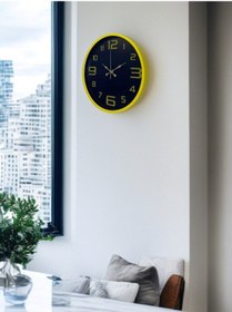 Resim 36 Cm Sarı Gold Rakamlı Duvar Saati Açık 